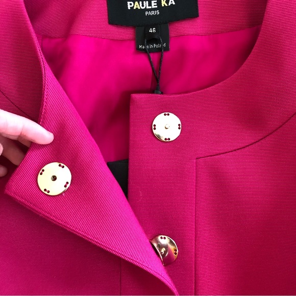 NWT Paule Ka Cropped Ottoman Stretch Jacket in Fuschia 14 - Picture 8 of 9